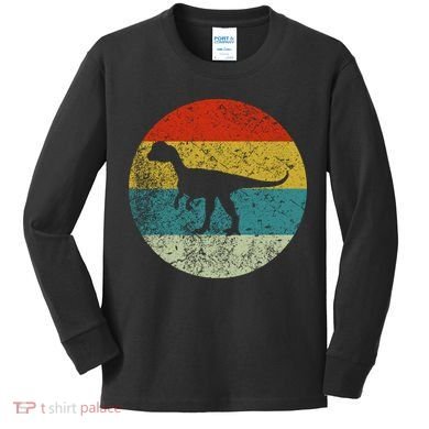 Retro Vintage Dilophosaurus Kids Long Sleeve Shirt