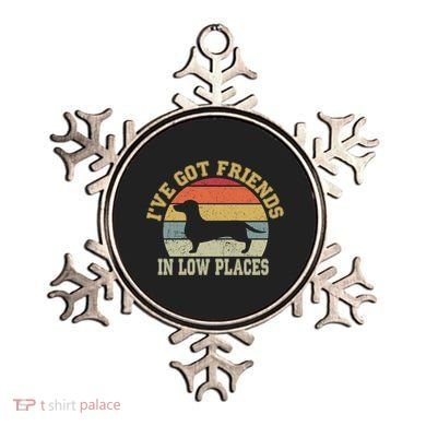 Retro Vintage Dachshund I've Got Friends In Low Place Gift Ornament