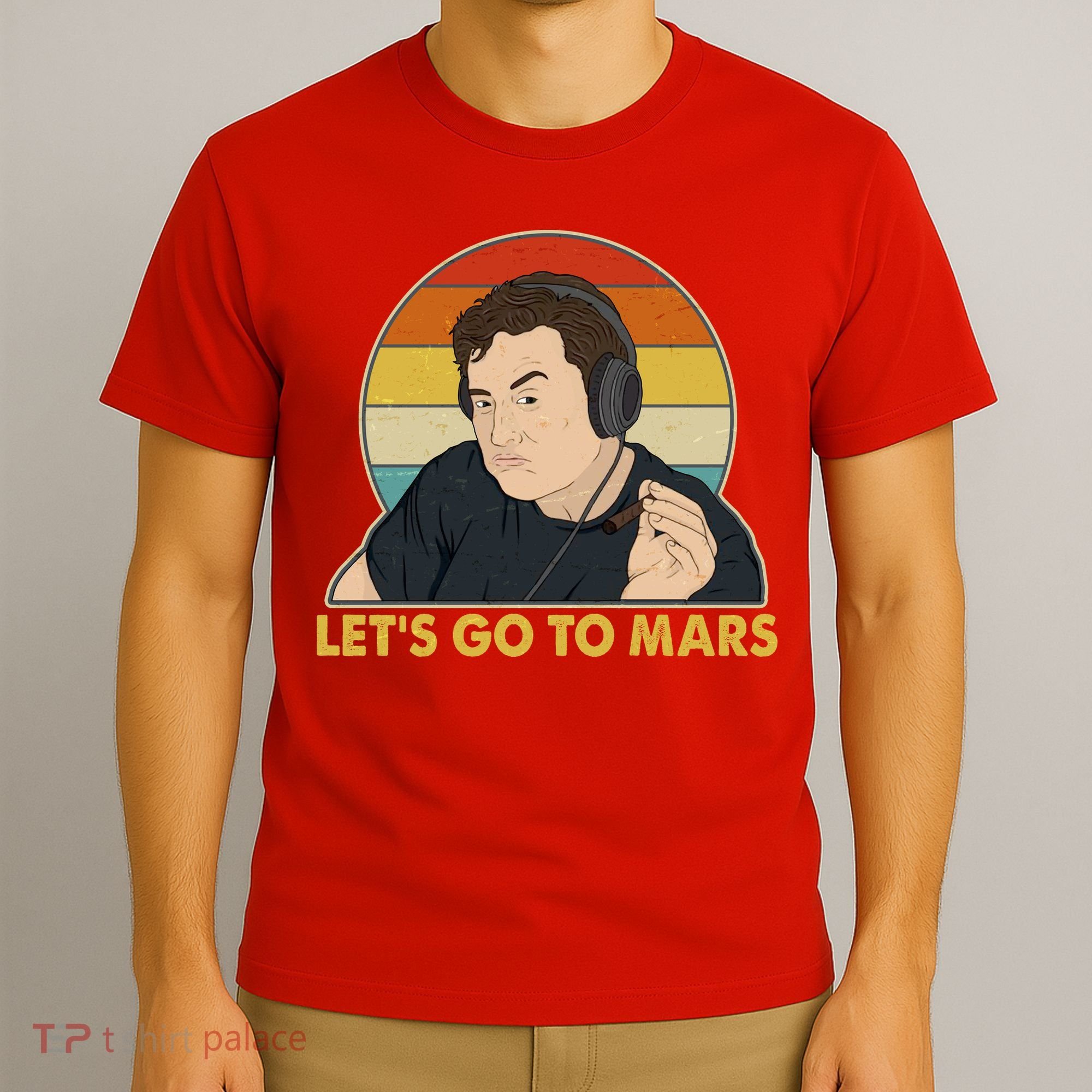 Retro Vintage Elon Musk Let's Go To Mars T-Shirt