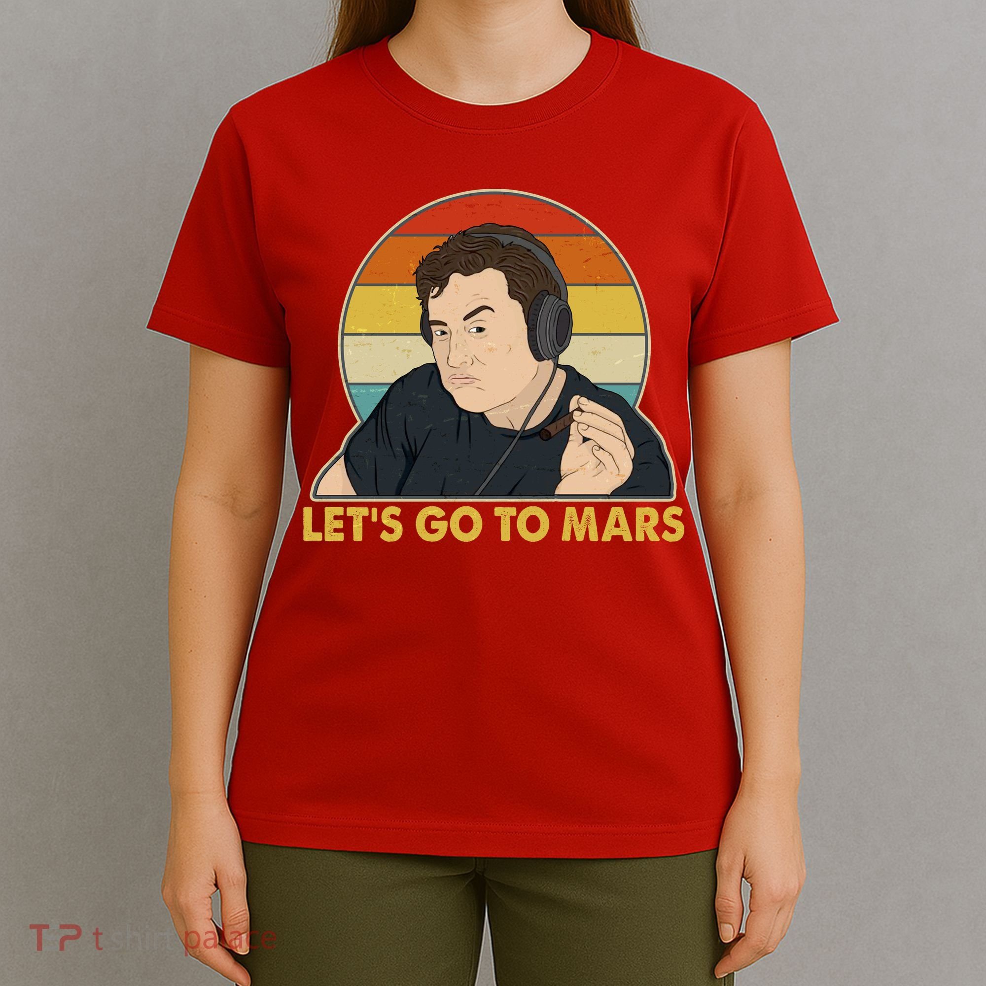 Retro Vintage Elon Musk Let's Go To Mars T-Shirt