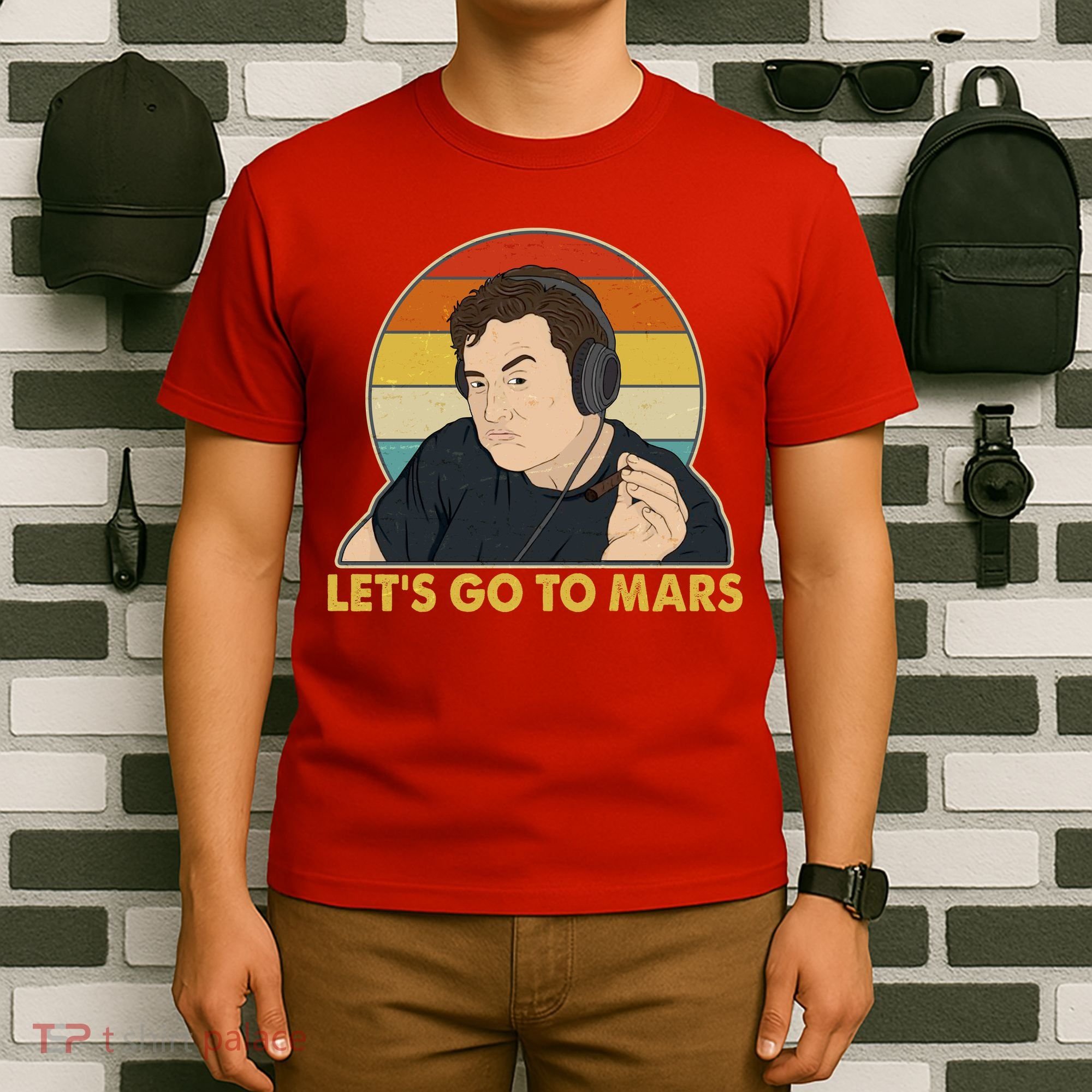 Retro Vintage Elon Musk Let's Go To Mars T-Shirt