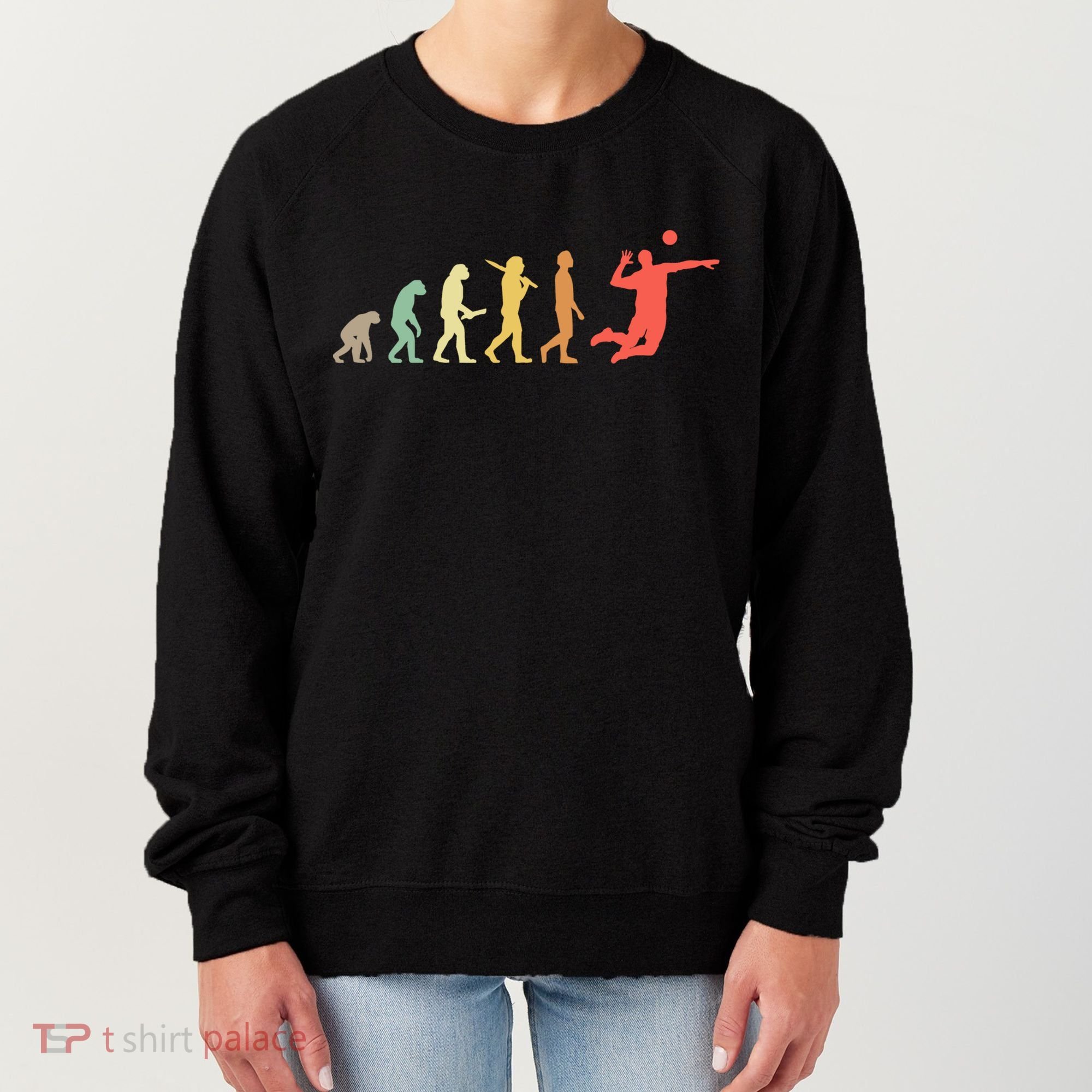 Retro Volleyball Evolution Gift For Volleyball Players Gift Women's Sweatshirt
