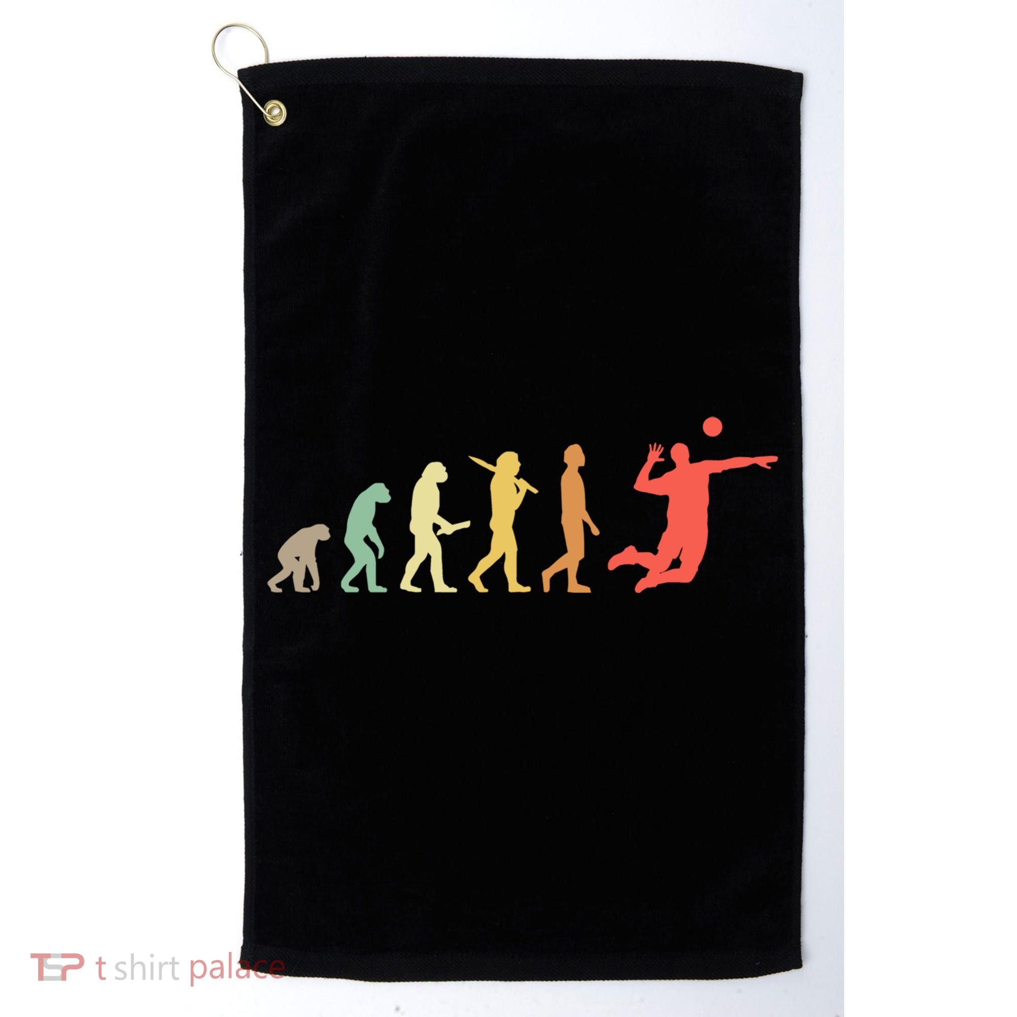 Retro Volleyball Evolution Gift For Volleyball Players Gift Golf Towel