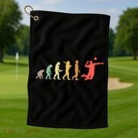 Retro Volleyball Evolution Gift For Volleyball Players Gift Golf Towel thumb 1