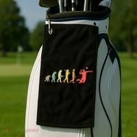Retro Volleyball Evolution Gift For Volleyball Players Gift Golf Towel thumb 2