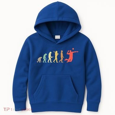 Retro Volleyball Evolution Gift For Volleyball Players Gift Kids Hoodie