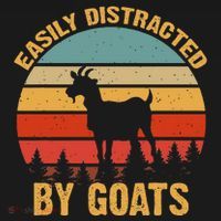 Retro Vintage Easily Distracted By Goats Funny Goat Lover T-Shirt thumb 7