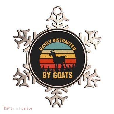 Retro Vintage Easily Distracted By Goats Funny Goat Lover Ornament
