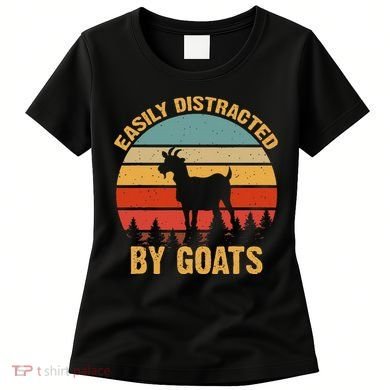 Retro Vintage Easily Distracted By Goats Funny Goat Lover Women's T-Shirt