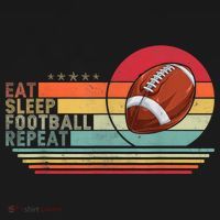 Retro Vintage Eat Sleep Football Repeat American Sport Boy T-Shirt thumb 7
