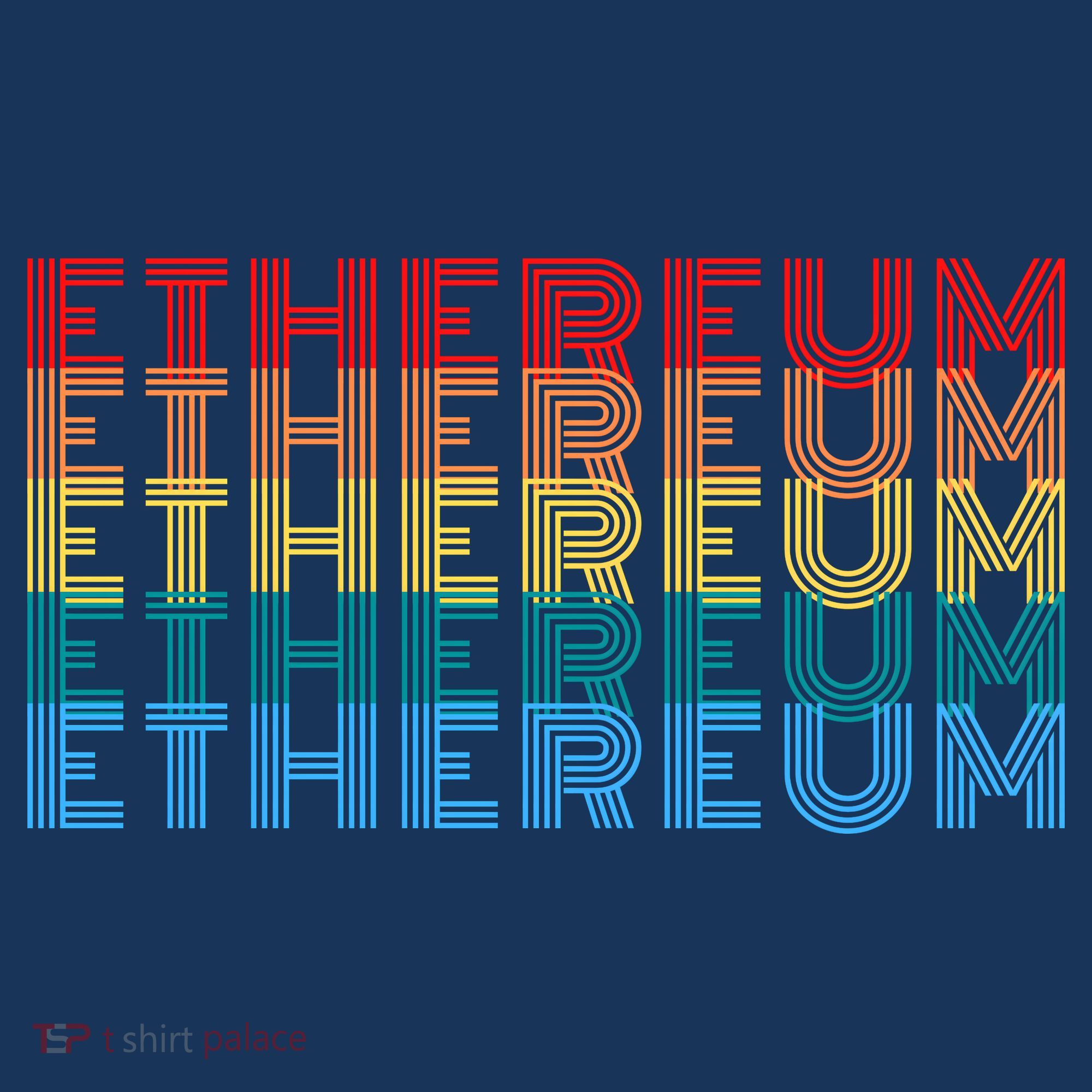 Retro Vintage Ethereum, Crypto Currency, Blockchain, ETH Logo, ETH Coin Lovers T-Shirt