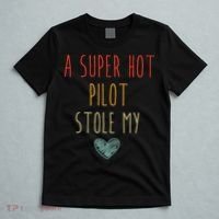 Retro Vintage Funny A Super Hot Pilot Stole My Heart T-Shirt thumb 5