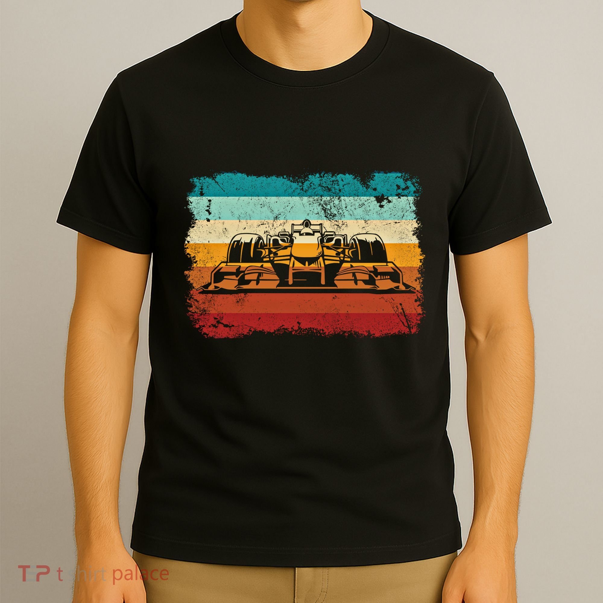 Retro Vintage Formula Racing Lovers Silhouette Race Car Fan Giftretro Vintage Fo T-Shirt