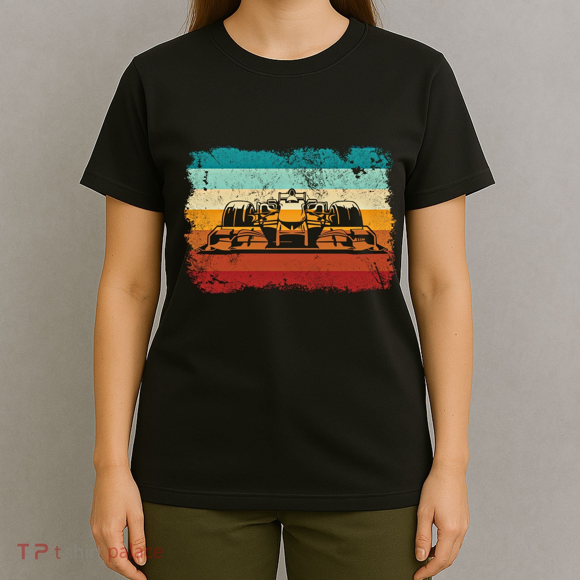 Retro Vintage Formula Racing Lovers Silhouette Race Car Fan Giftretro Vintage Fo T-Shirt