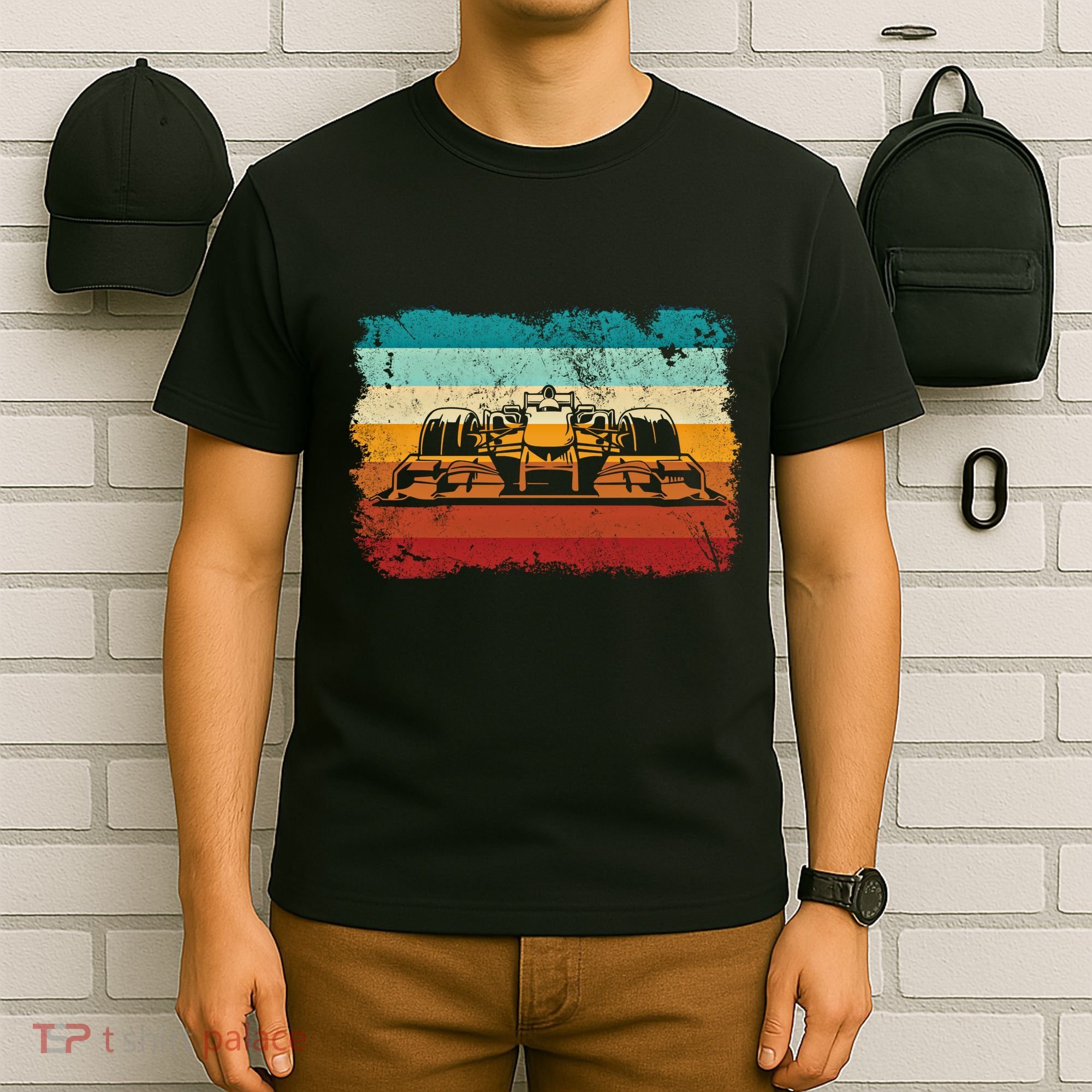 Retro Vintage Formula Racing Lovers Silhouette Race Car Fan Giftretro Vintage Fo T-Shirt