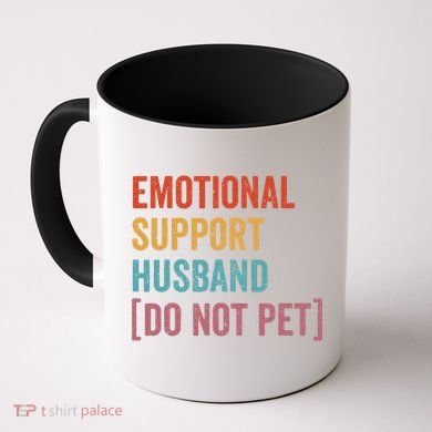Retro Vintage Funny Emotional Support Husband Do Not Pet Coffee Mug