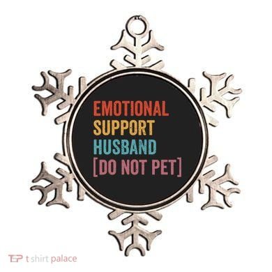 Retro Vintage Funny Emotional Support Husband Do Not Pet Ornament