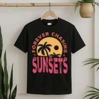 Retro Vintage Forever Chasing Sunsets Summer Vacation Outfit T-Shirt thumb 2
