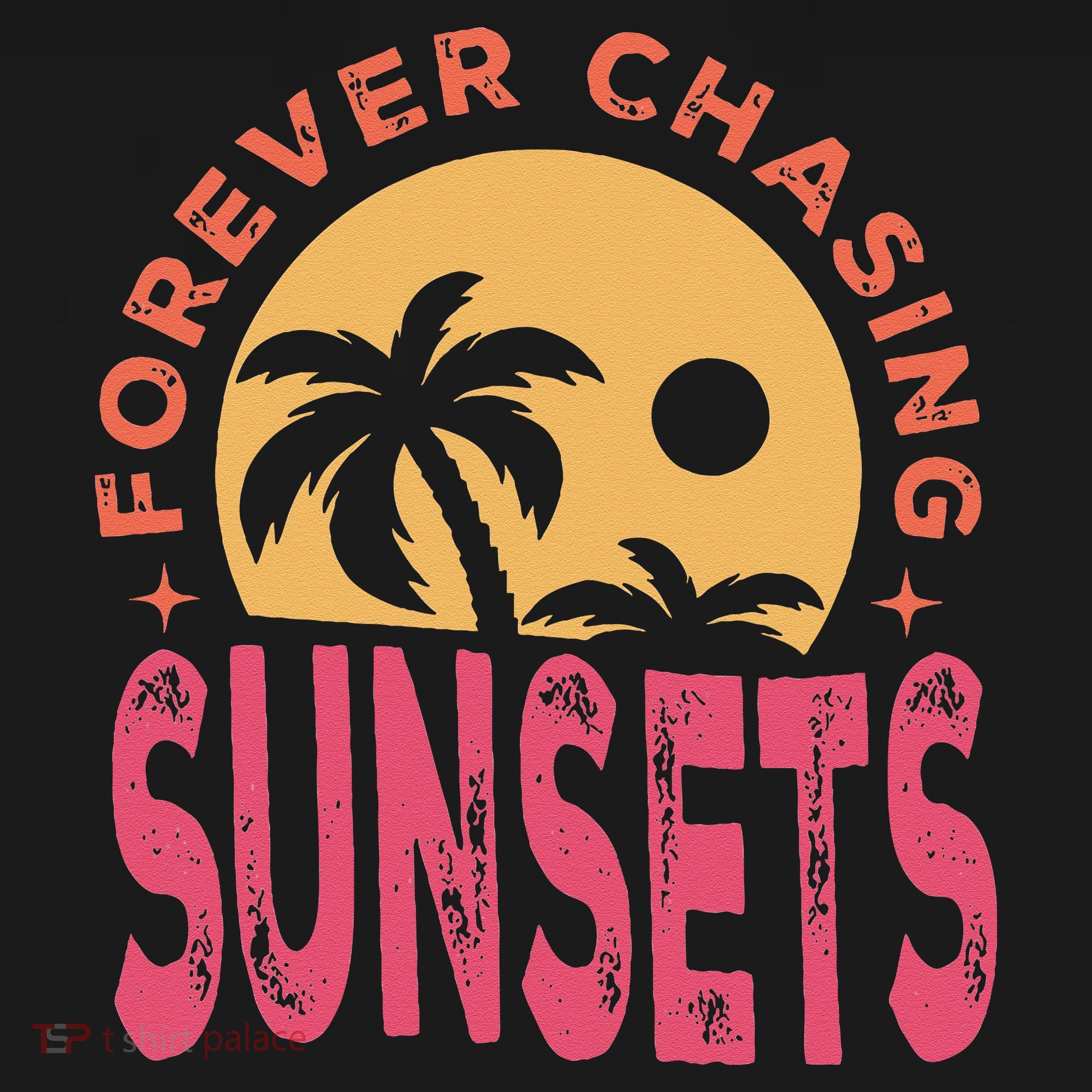 Retro Vintage Forever Chasing Sunsets Summer Vacation Outfit T-Shirt
