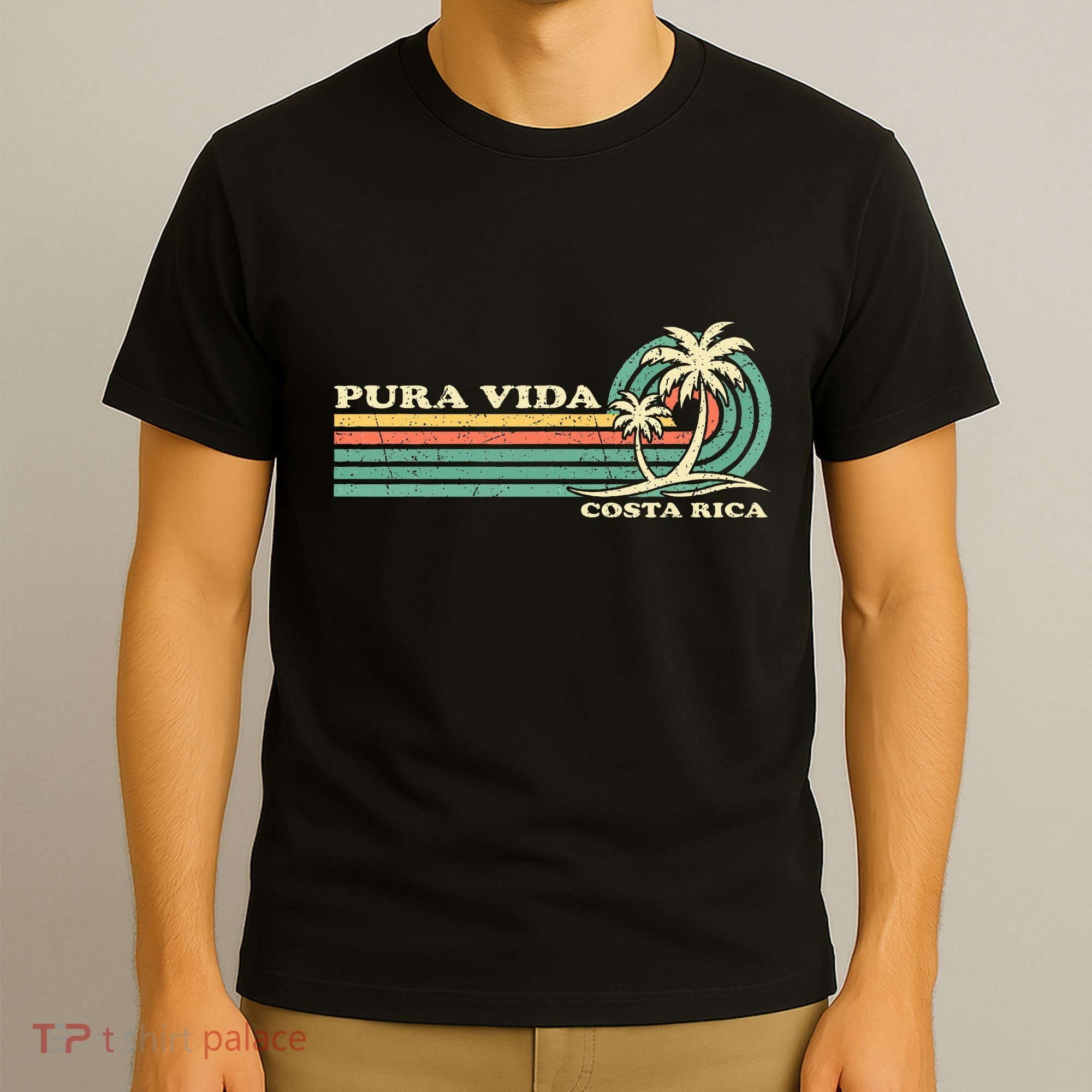 Retro Vintage Family Vacation Costa Rica Pura Vida Beach T-Shirt