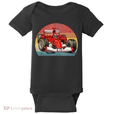 Retro Vintage Formula Racing Lovers Race Car Baby Bodysuit