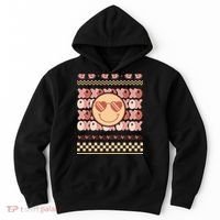 Retro Valentine Funny XOXO Smile Face Ugly Sweater Gift For Valentine Day Hoodie thumb 0
