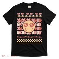Retro Valentine Funny XOXO Smile Face Ugly Sweater Gift For Valentine Day T-Shirt thumb 0