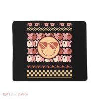 Retro Valentine Funny XOXO Smile Face Ugly Sweater Gift For Valentine Day Mousepad thumb 0