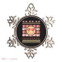 Retro Valentine Funny XOXO Smile Face Ugly Sweater Gift For Valentine Day Ornament thumb 0