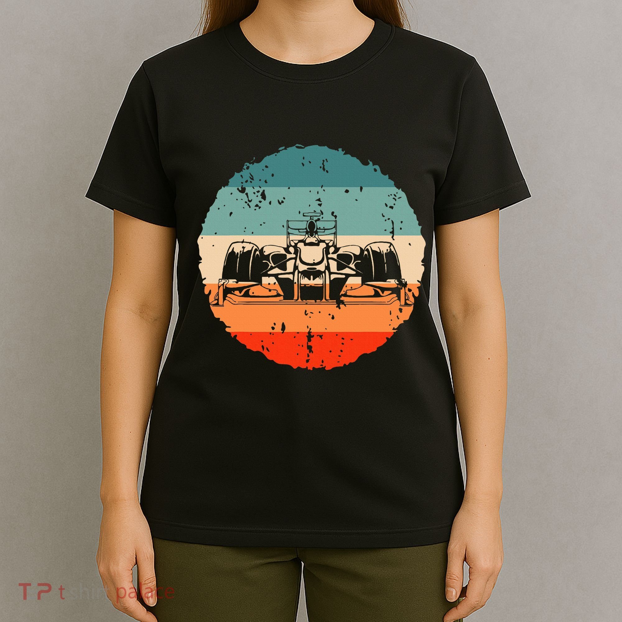 Retro Vintage Formula Racing Lovers Silhouette Race Car Fan T-Shirt