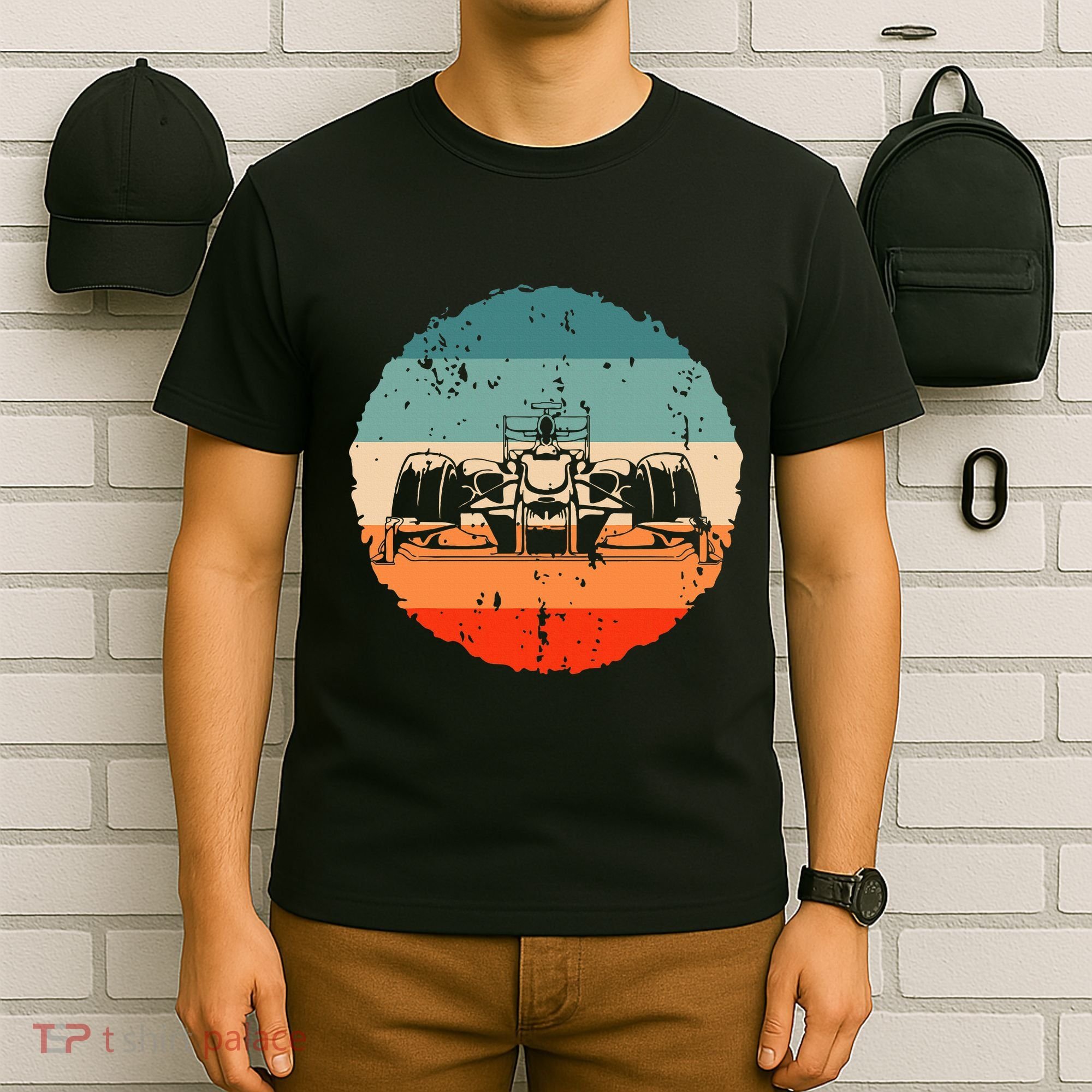 Retro Vintage Formula Racing Lovers Silhouette Race Car Fan T-Shirt