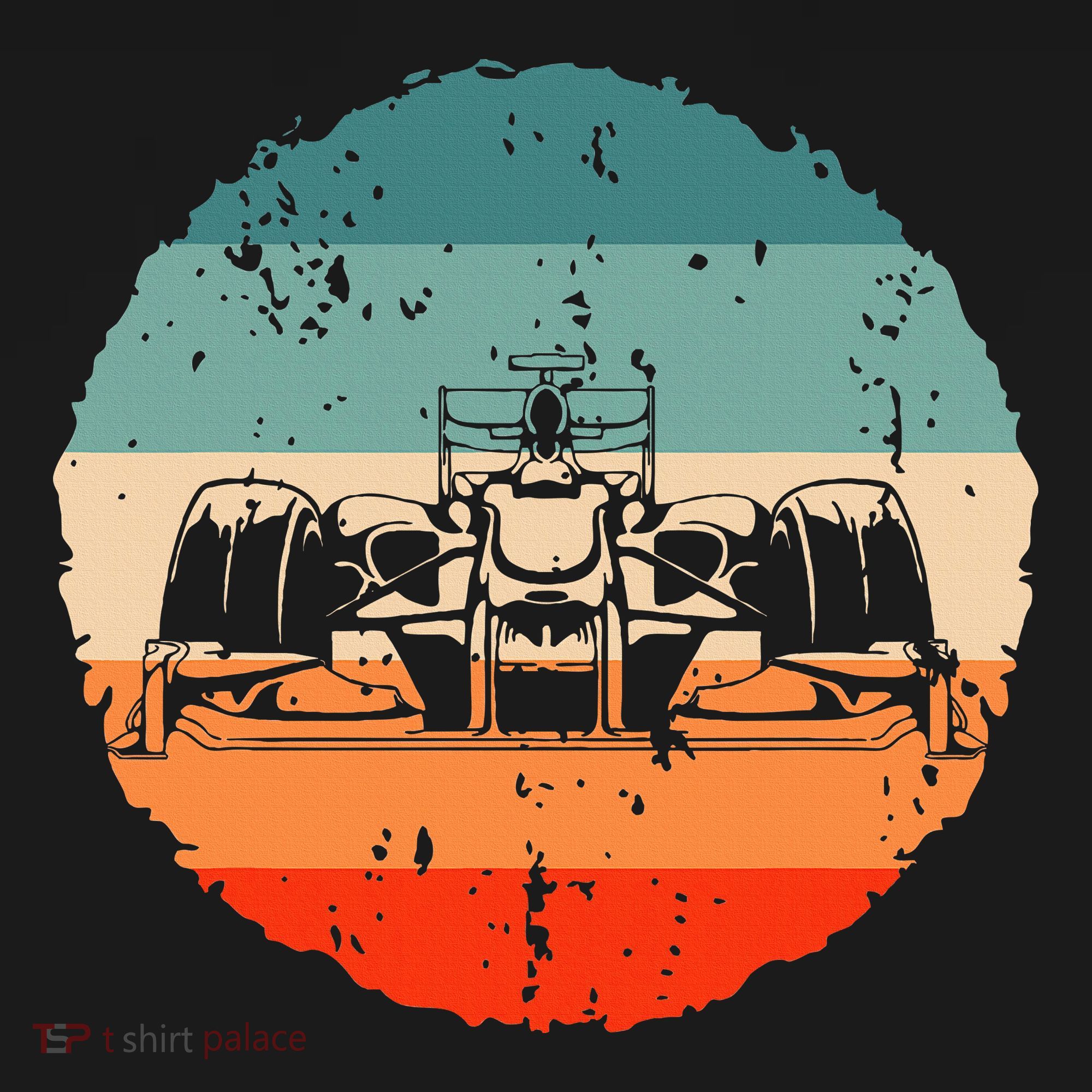 Retro Vintage Formula Racing Lovers Silhouette Race Car Fan T-Shirt