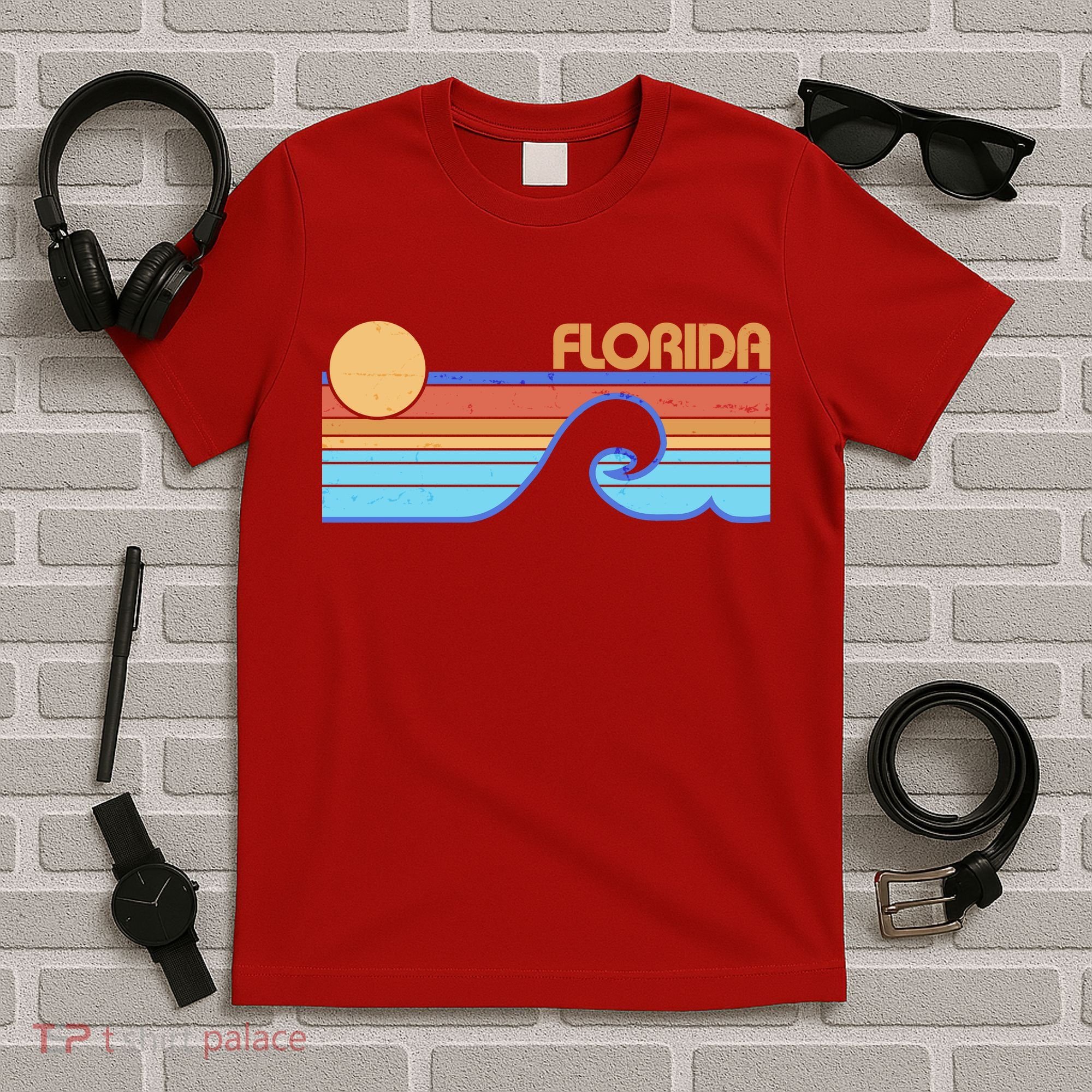 Retro Vintage Florida Sunset Wave T-Shirt