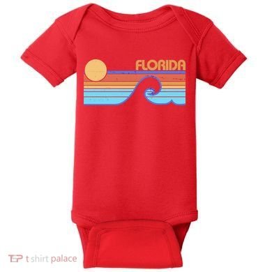Retro Vintage Florida Sunset Wave Baby Bodysuit