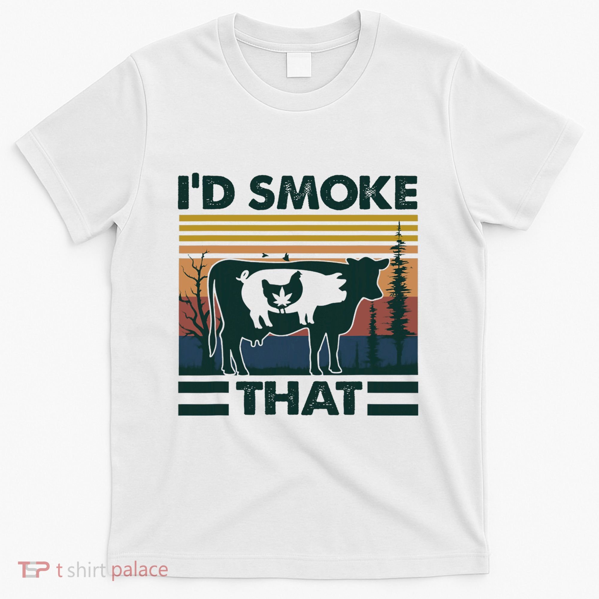 Retro Vintage Farm Animals ID Smoke That Funny Gift T-Shirt