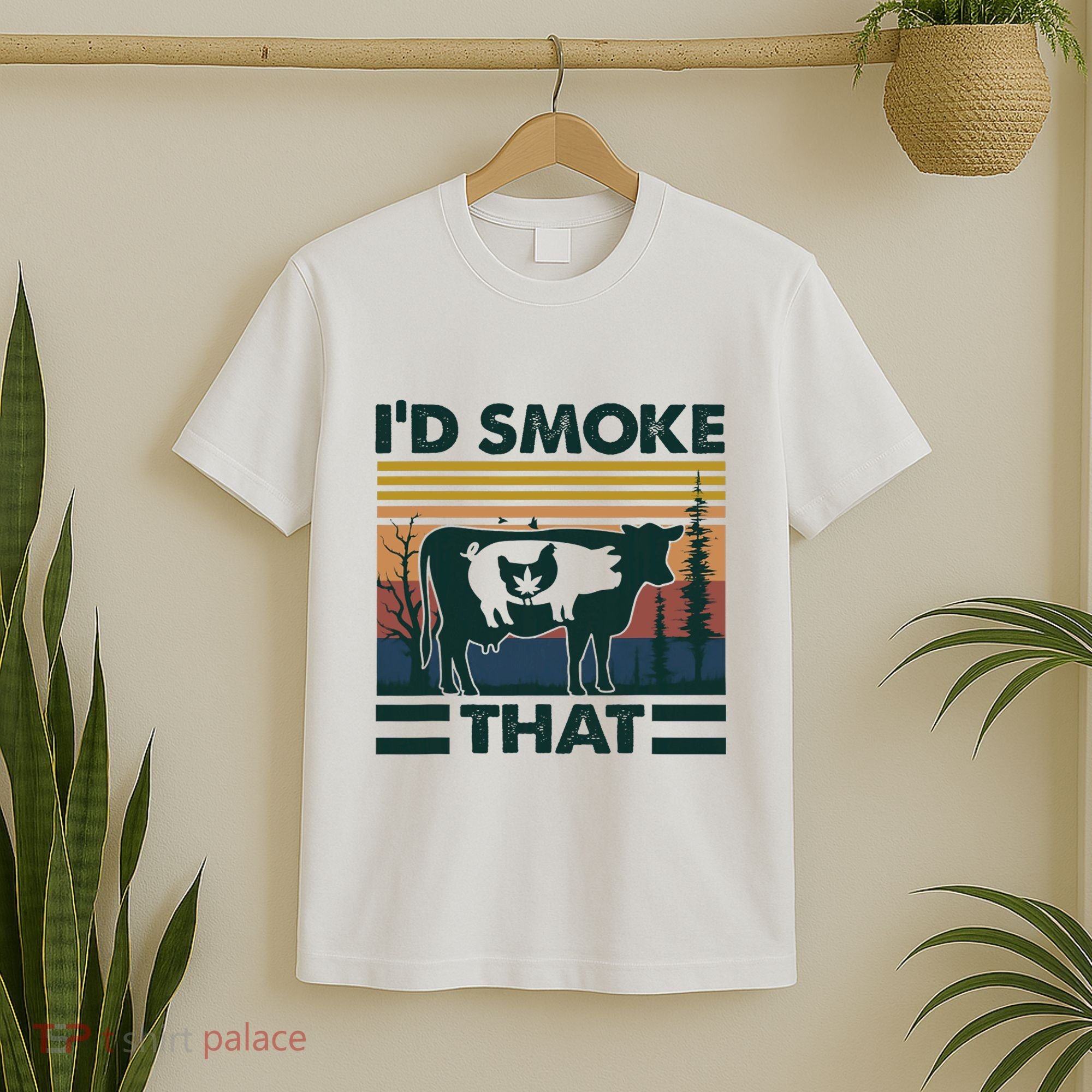 Retro Vintage Farm Animals ID Smoke That Funny Gift T-Shirt