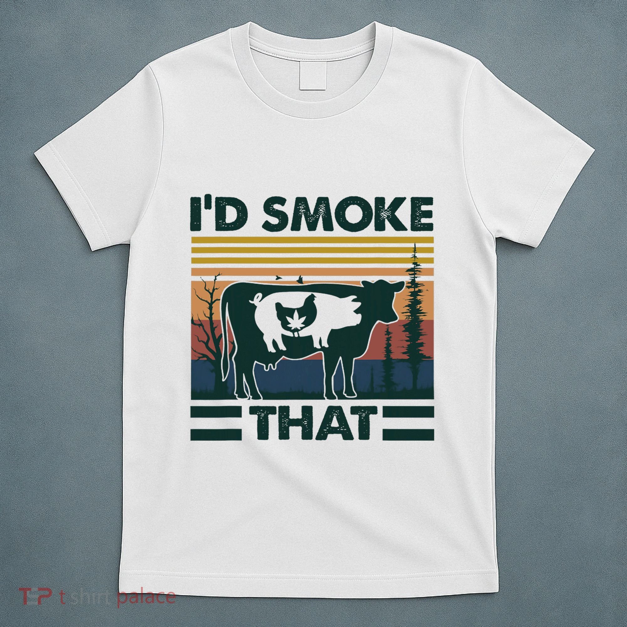 Retro Vintage Farm Animals ID Smoke That Funny Gift T-Shirt