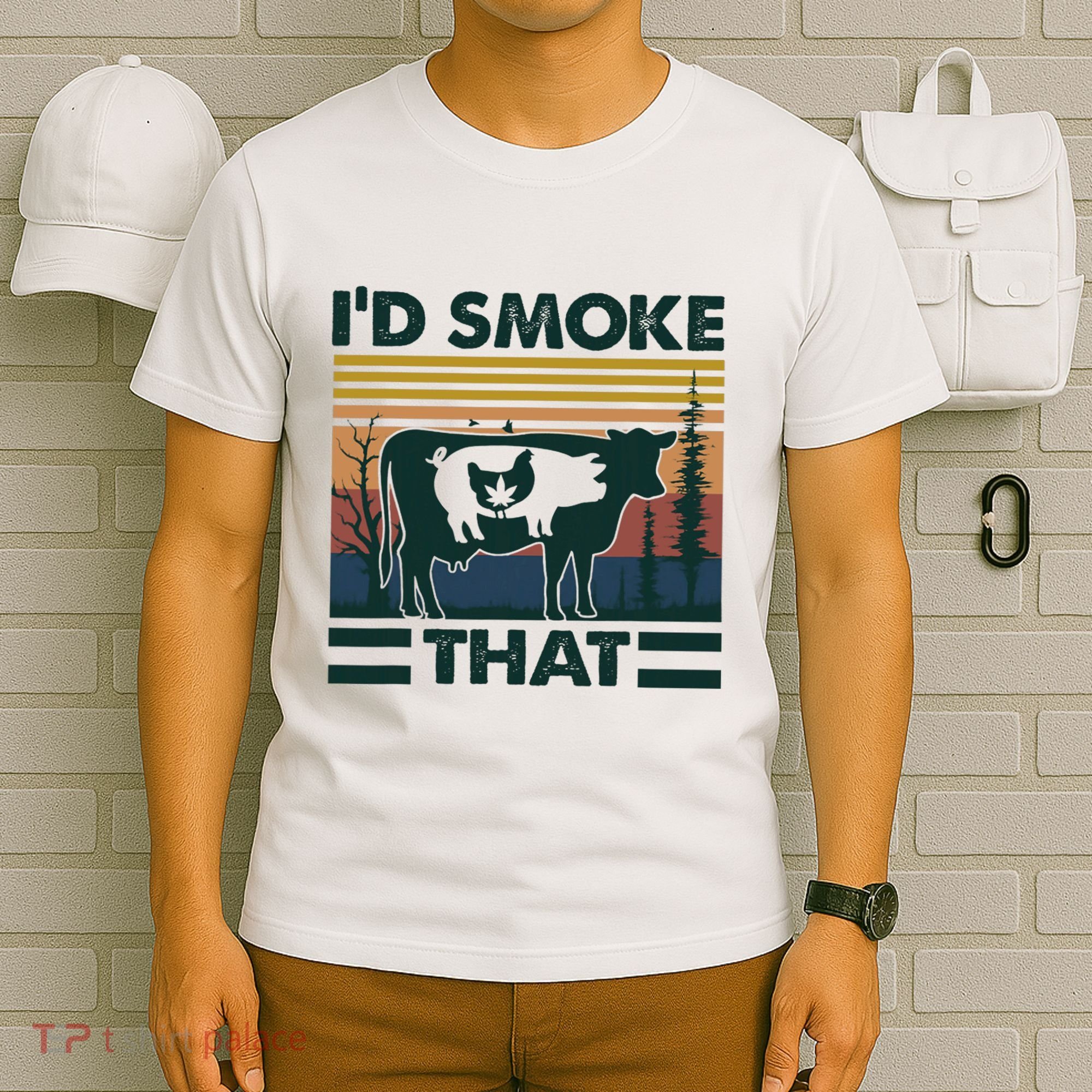 Retro Vintage Farm Animals ID Smoke That Funny Gift T-Shirt