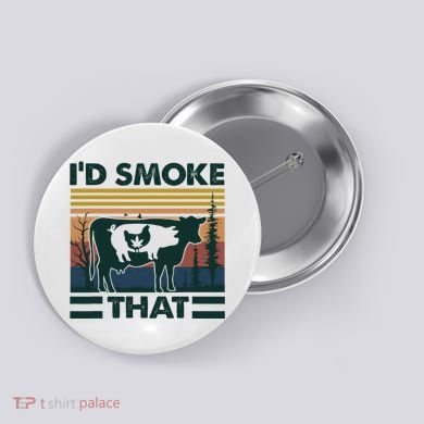 Retro Vintage Farm Animals ID Smoke That Funny Gift Button
