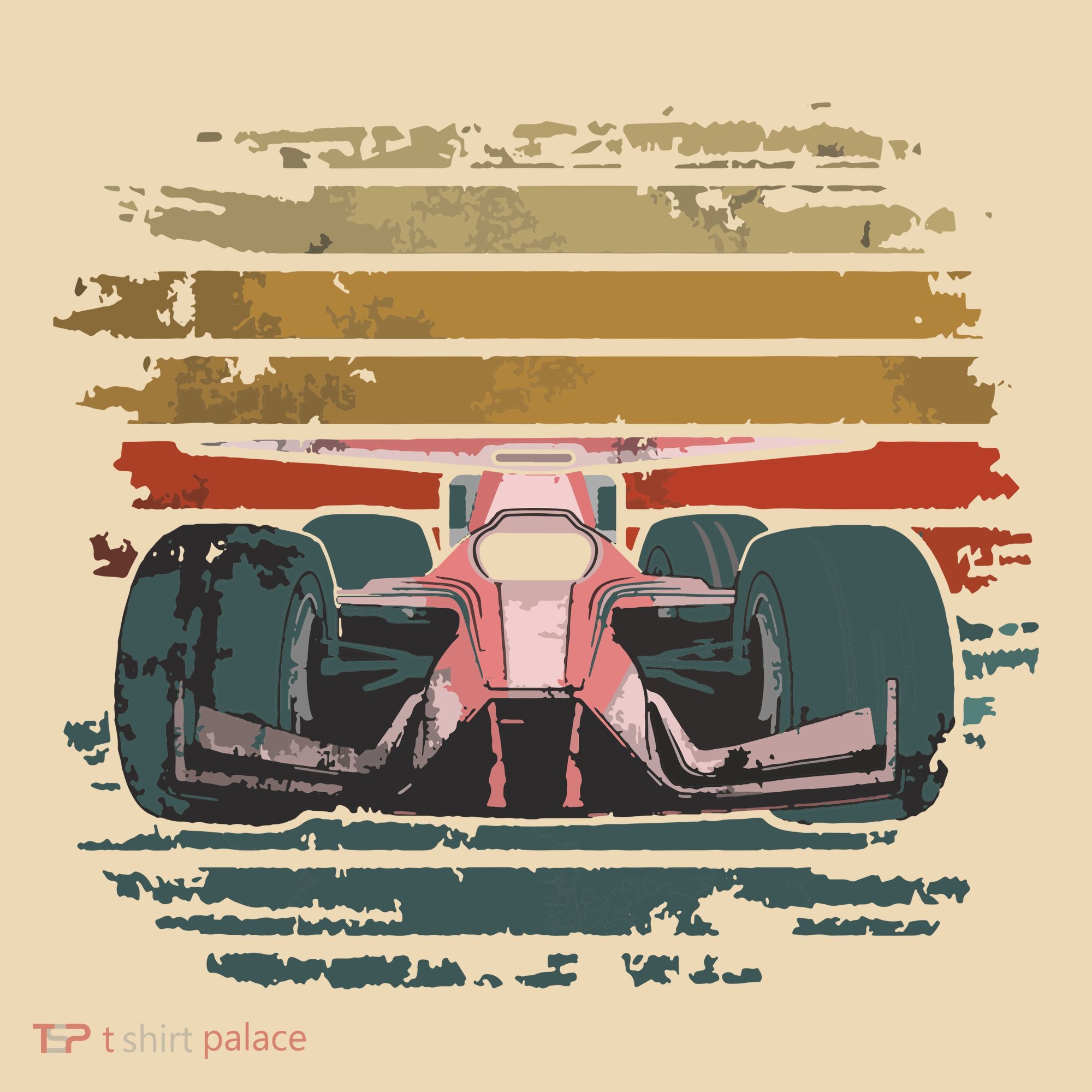Retro Vintage Formula Racing Lovers Silhouette Race Car Fan T-Shirt