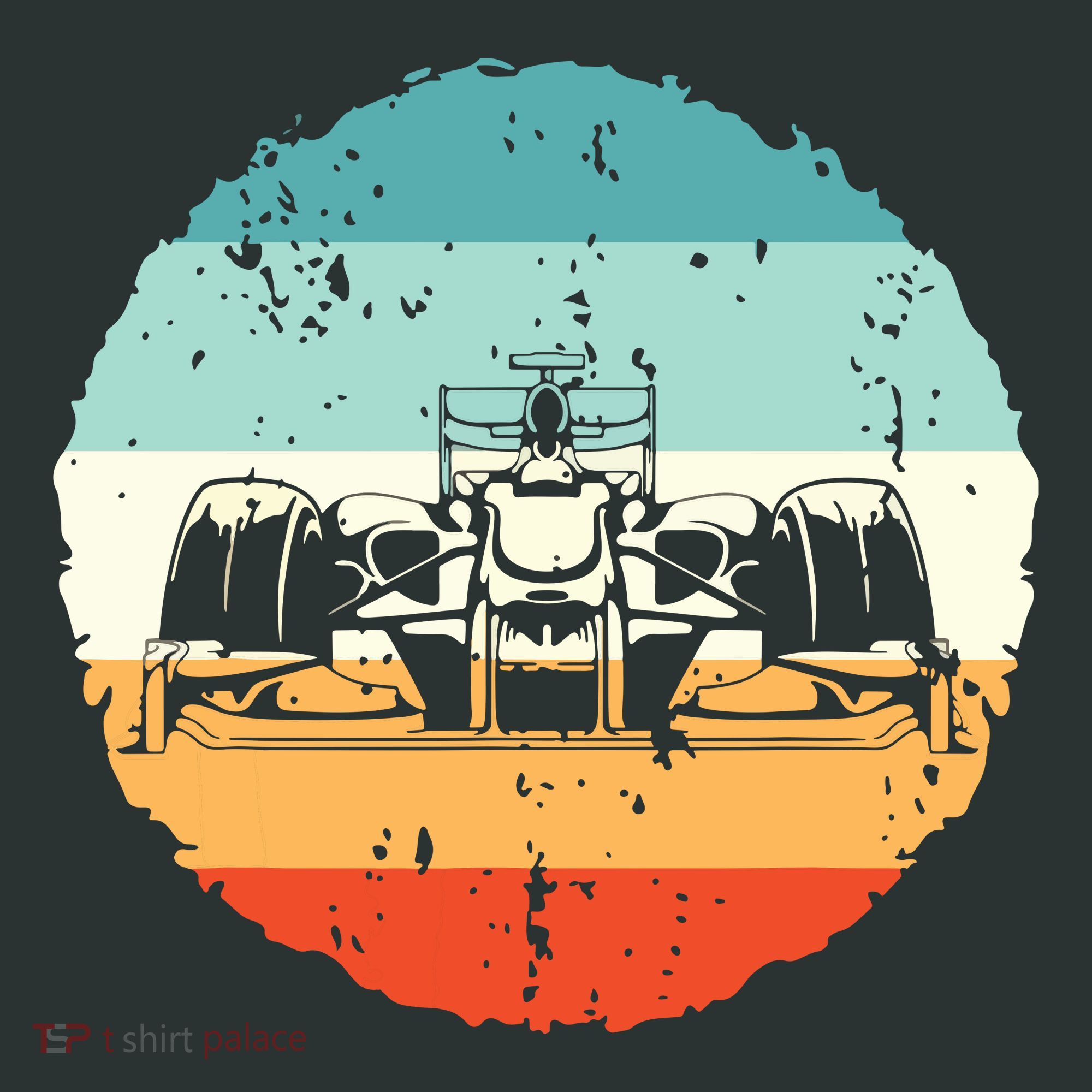 Retro Vintage Formula Racing Lovers Silhouette Race Car Fan T-Shirt