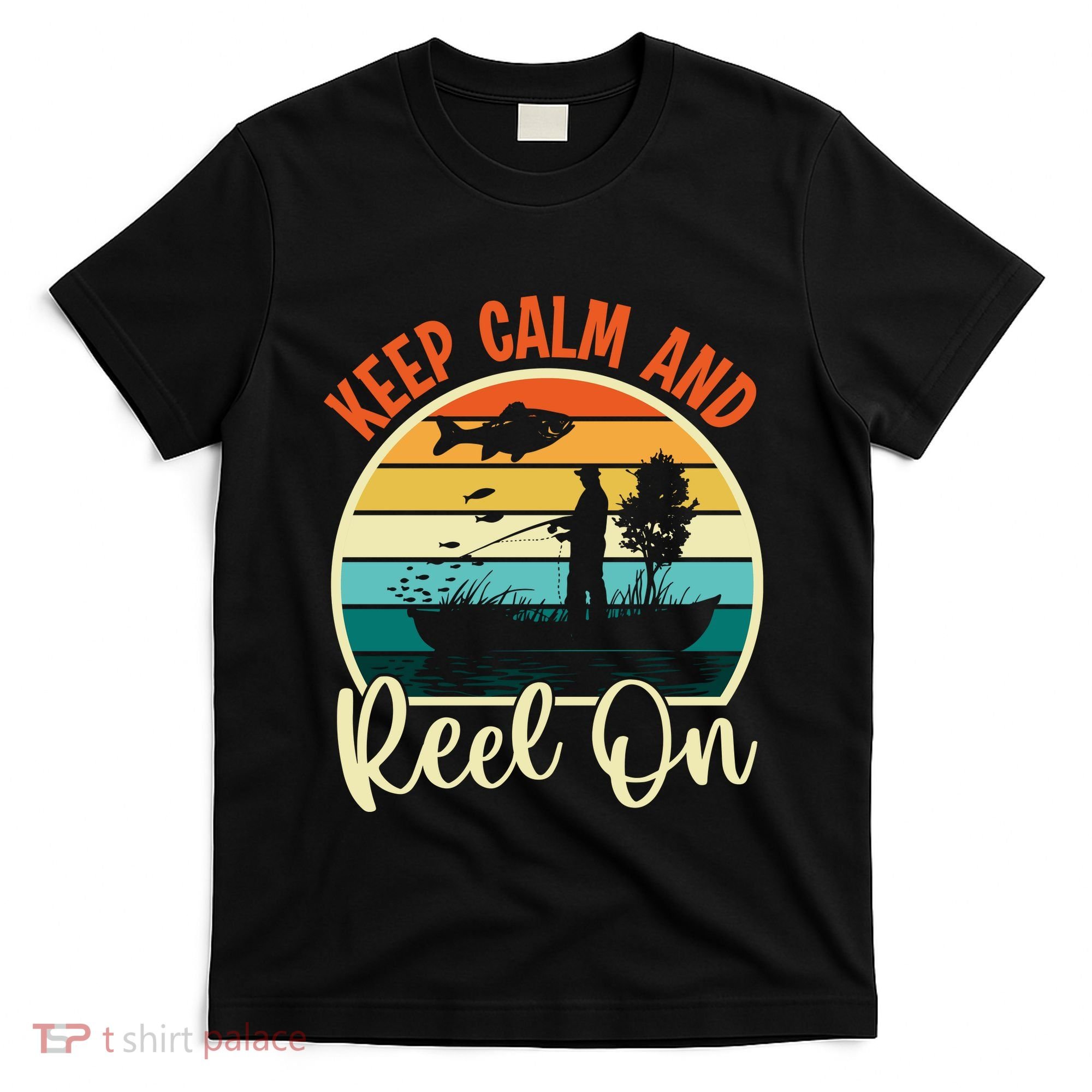 Retro Vintage Fishing Motif T-Shirt