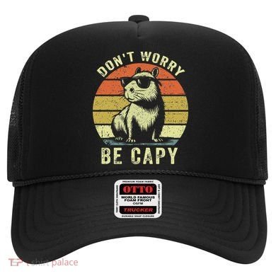 Retro Vintage Funny Capybara Dont Be Worry Be Capy Hat