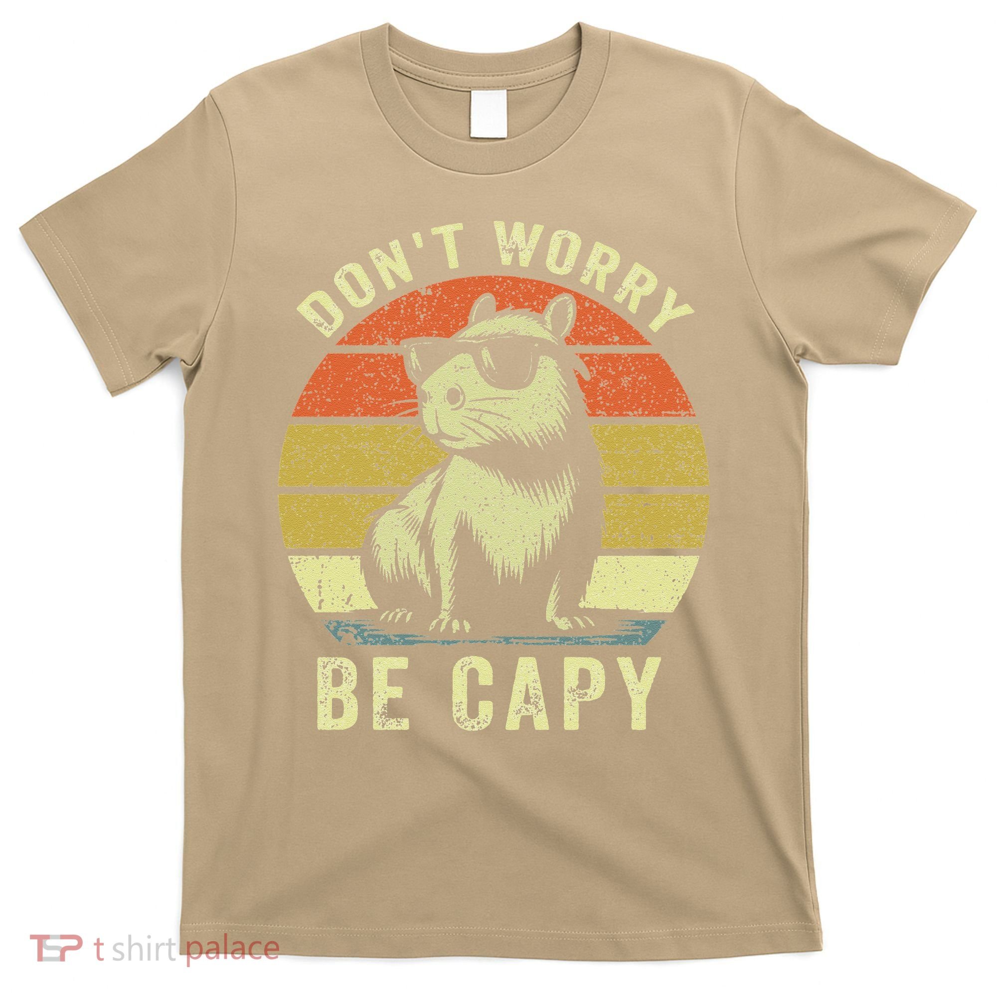 Retro Vintage Funny Capybara Dont Be Worry Be Capy T-Shirt