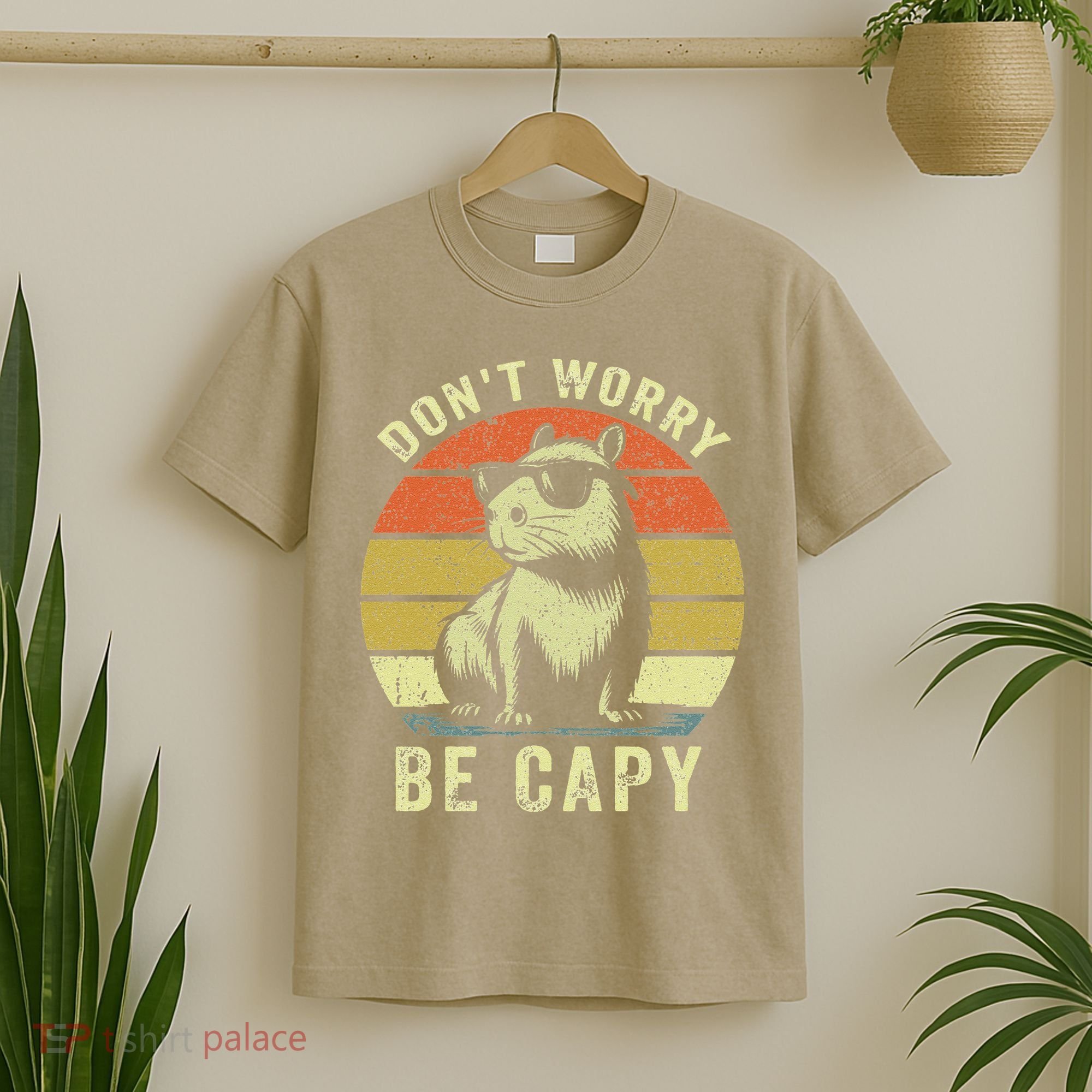 Retro Vintage Funny Capybara Dont Be Worry Be Capy T-Shirt