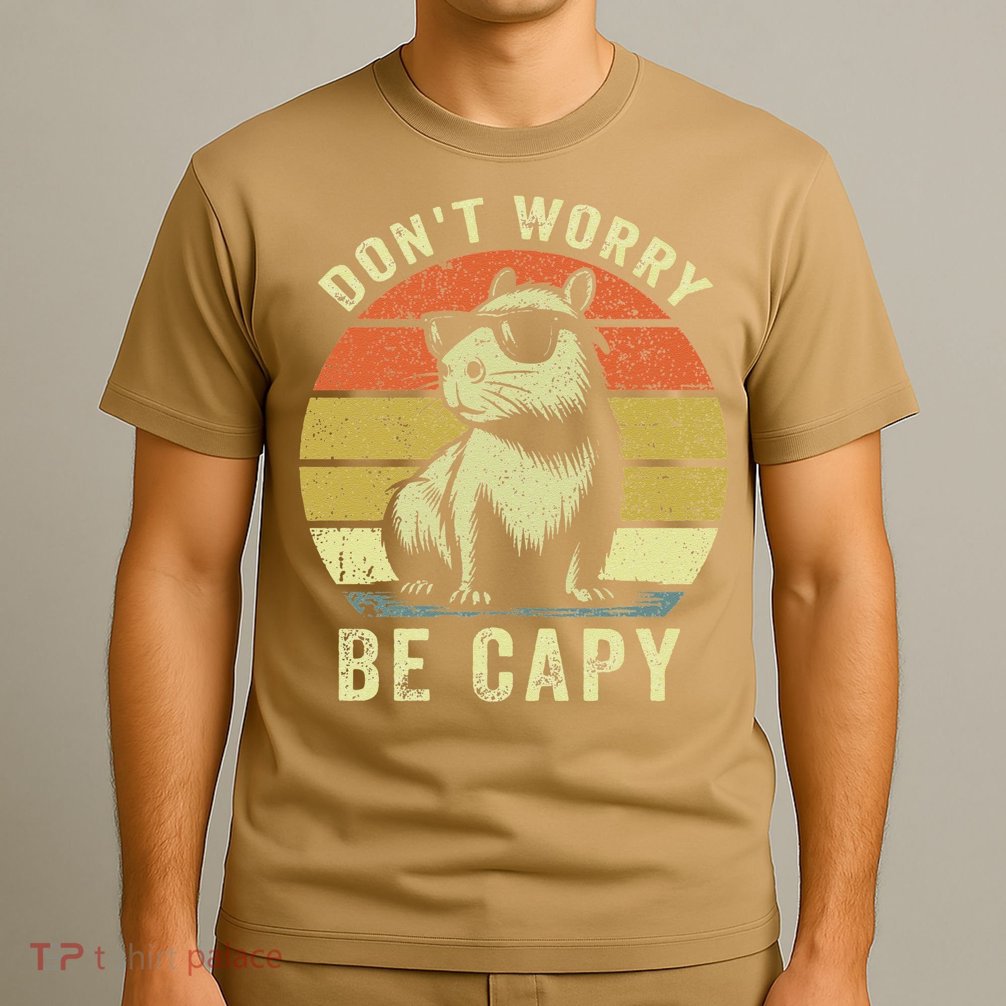 Retro Vintage Funny Capybara Dont Be Worry Be Capy T-Shirt