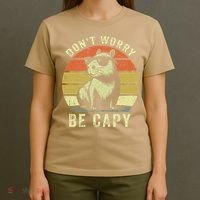 Retro Vintage Funny Capybara Dont Be Worry Be Capy T-Shirt thumb 4