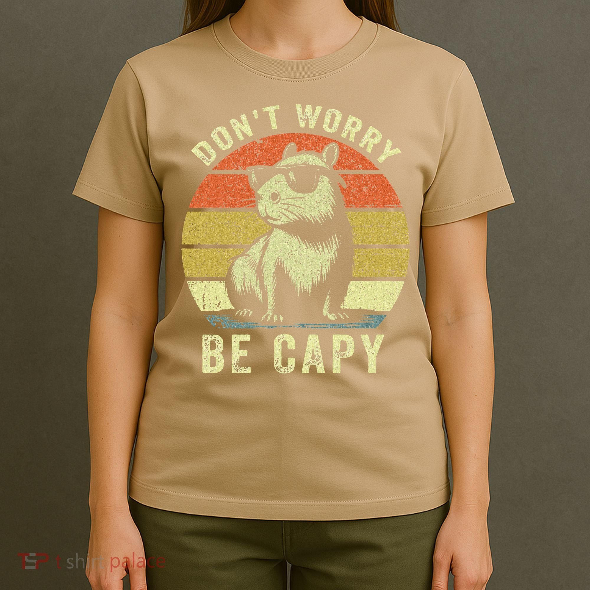 Retro Vintage Funny Capybara Dont Be Worry Be Capy T-Shirt