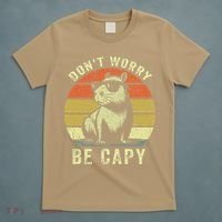 Retro Vintage Funny Capybara Dont Be Worry Be Capy T-Shirt thumb 5