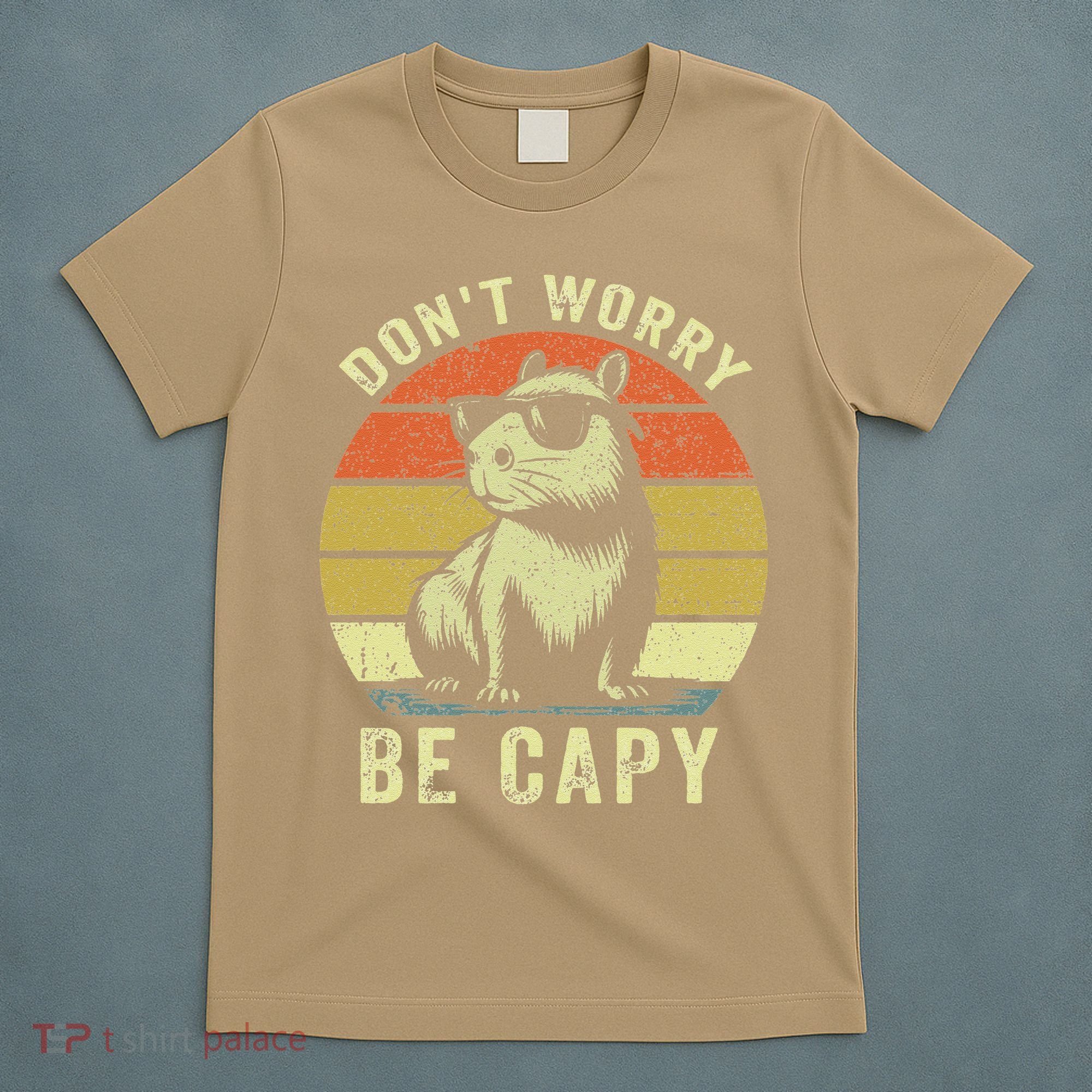 Retro Vintage Funny Capybara Dont Be Worry Be Capy T-Shirt